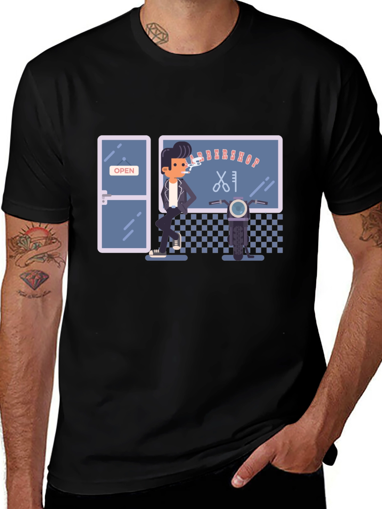 Barbershop Graphic Tee - Cool Retro Style
