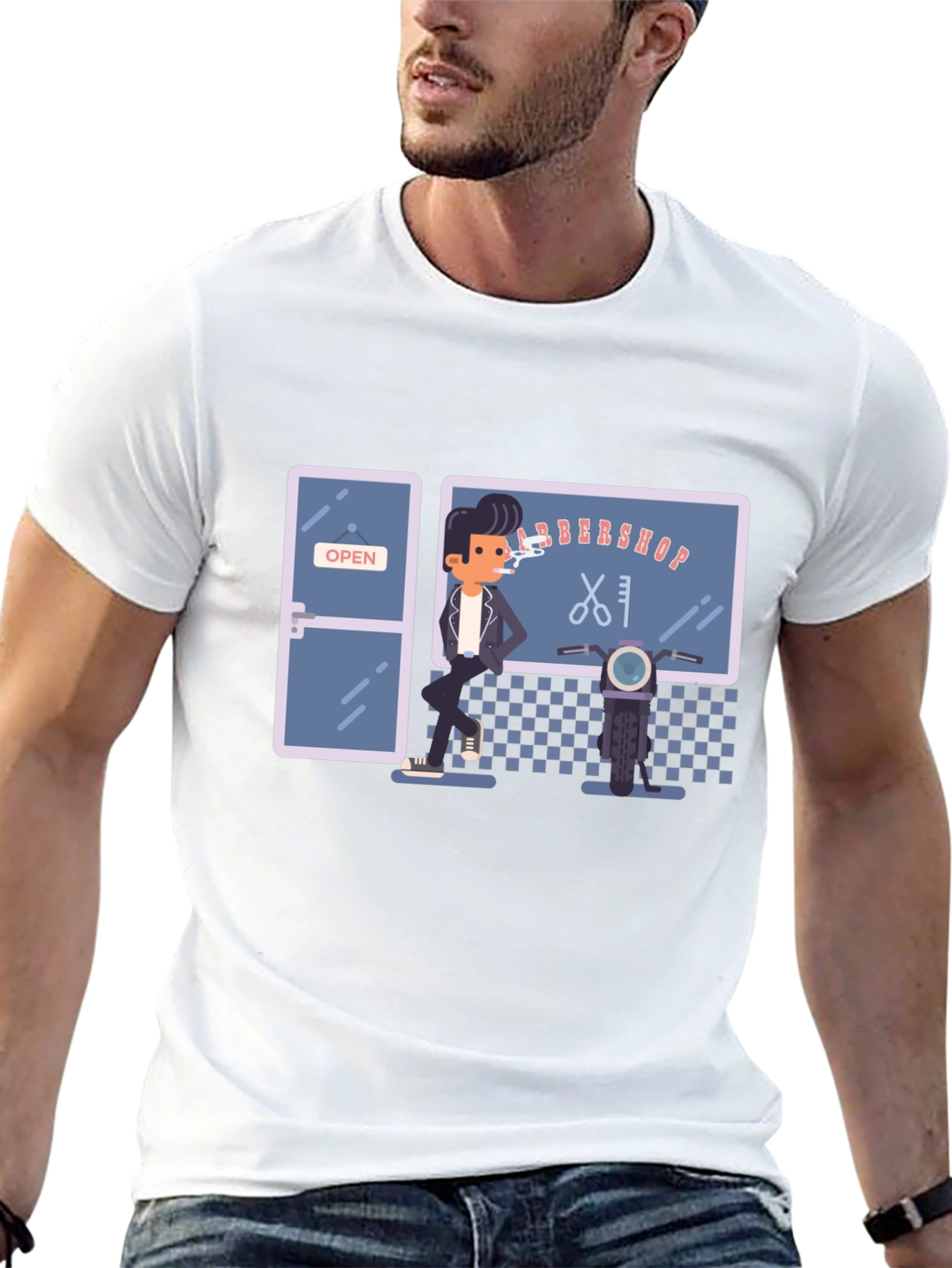 Barbershop Graphic Tee - Cool Retro Style