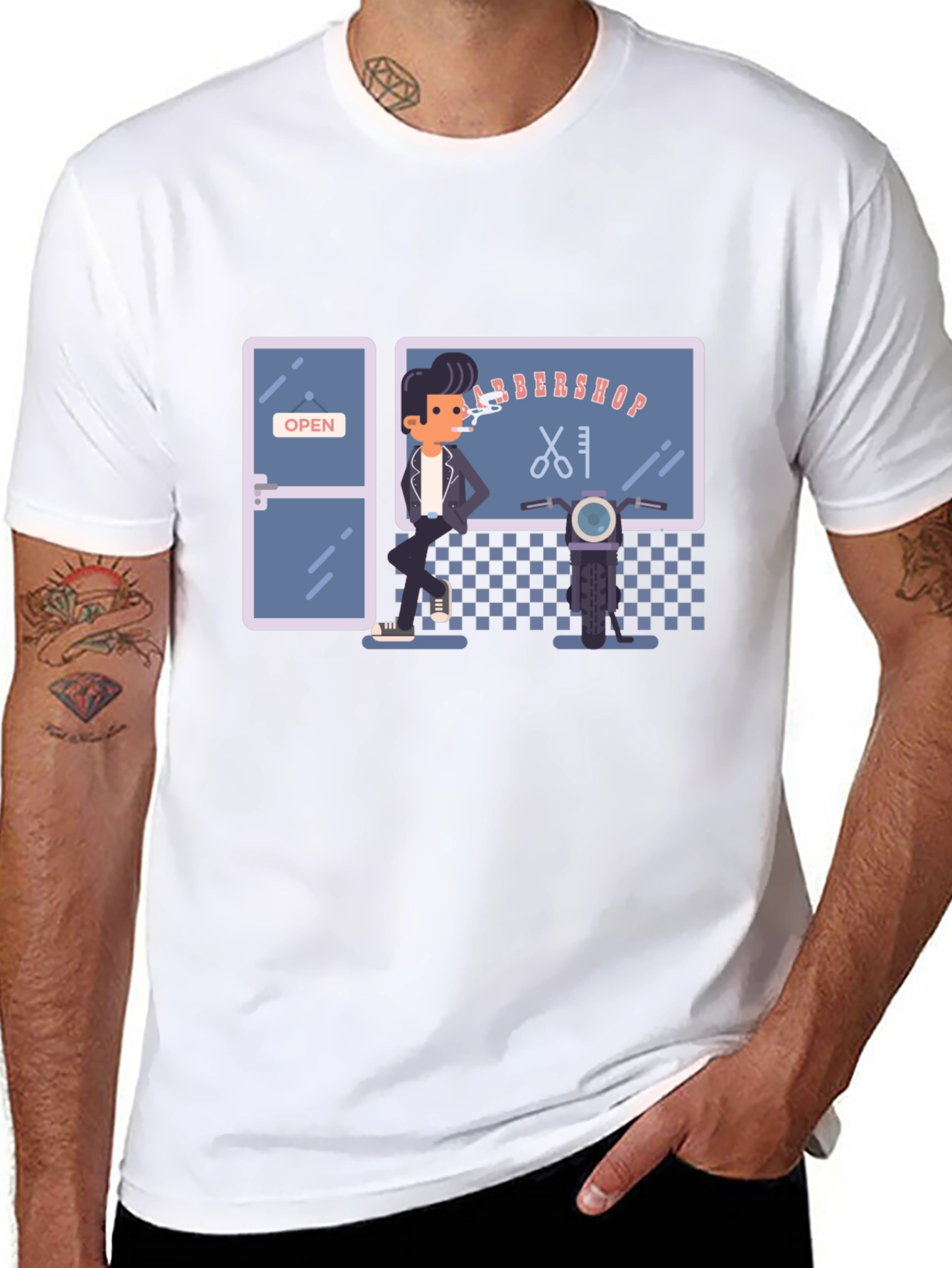Barbershop Graphic Tee - Cool Retro Style