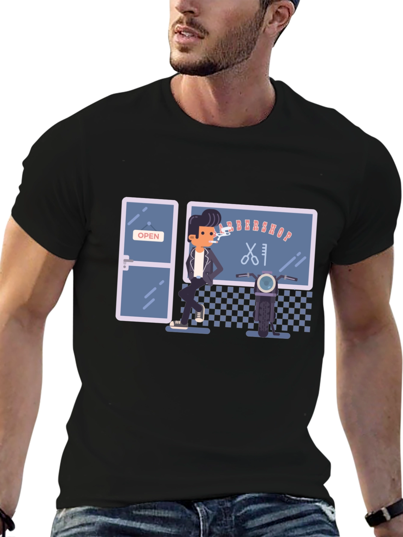 Barbershop Graphic Tee - Cool Retro Style