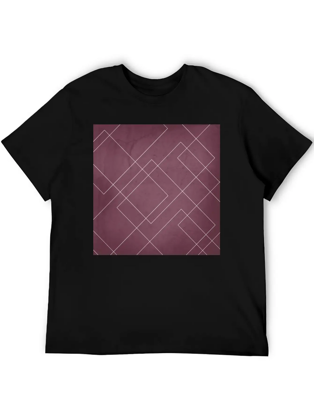 Overlapping Diamond Lines On Mulberry Unisex Casual T-Shirt – Clean Design For Daily Comfort