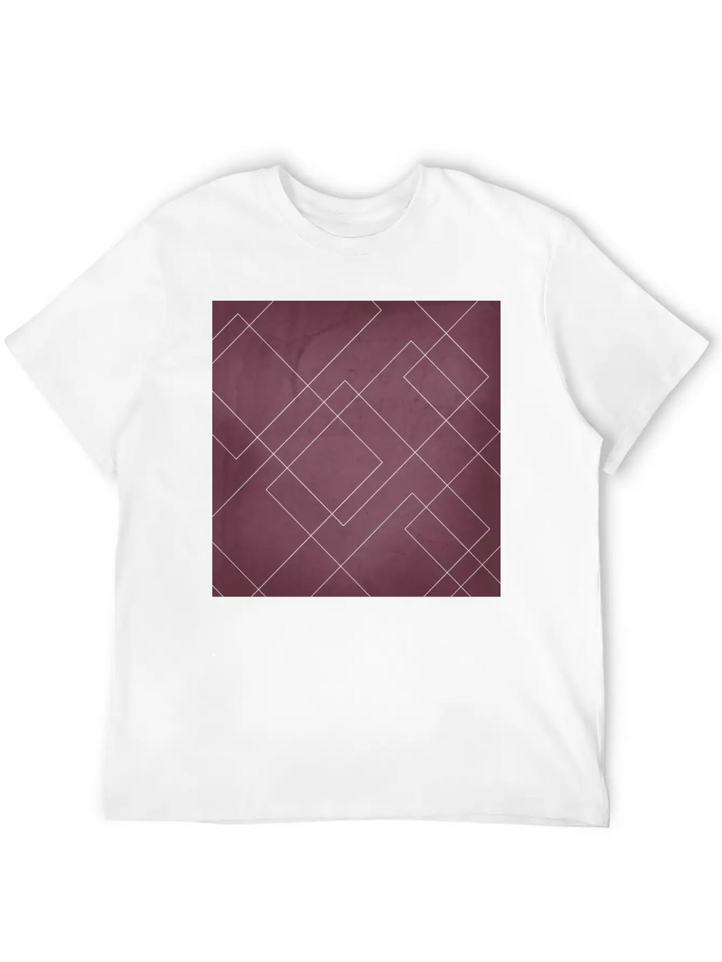 Overlapping Diamond Lines On Mulberry Unisex Casual T-Shirt – Clean Design For Daily Comfort