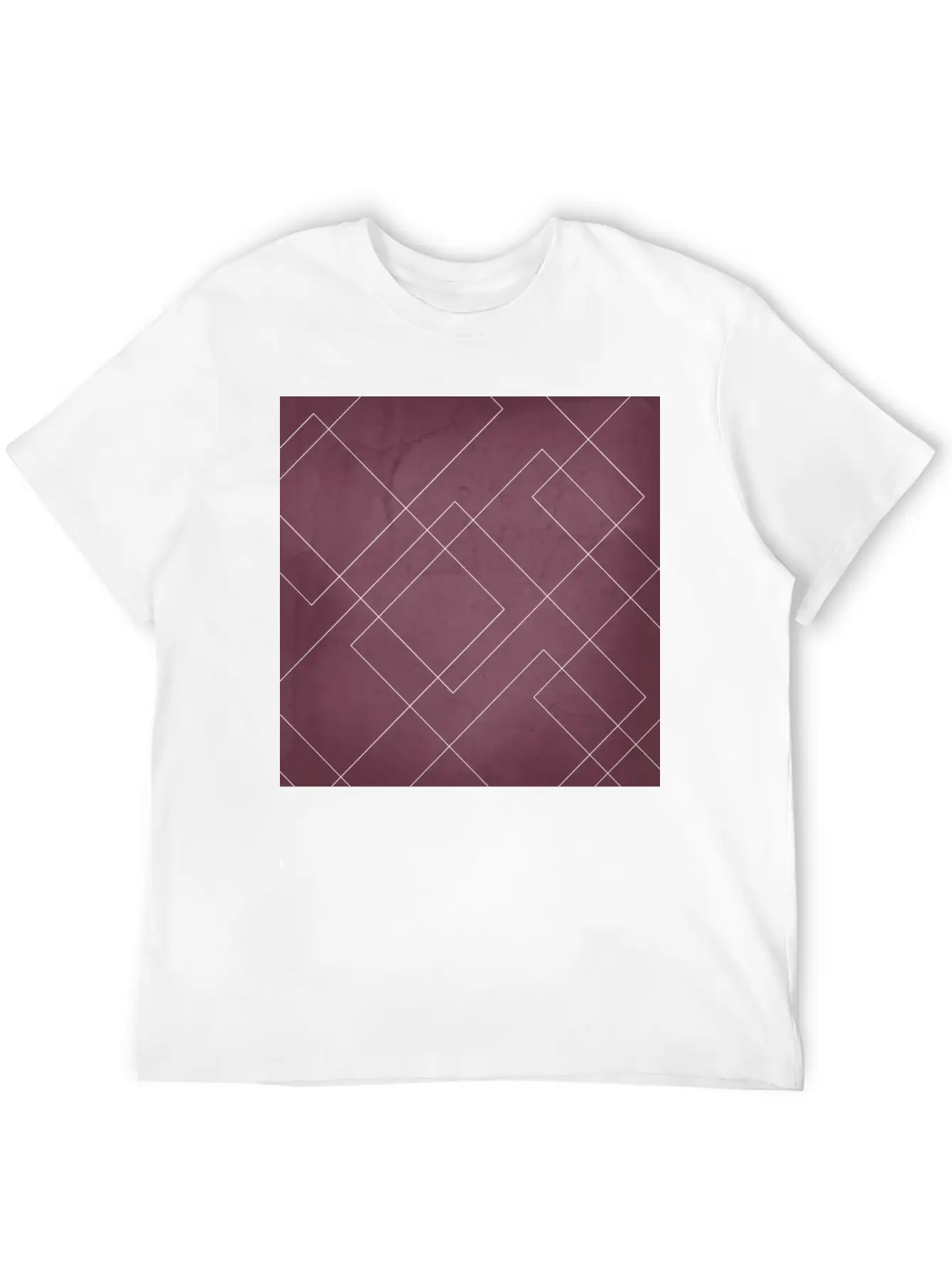 Overlapping Diamond Lines On Mulberry Unisex Casual T-Shirt – Clean Design For Daily Comfort