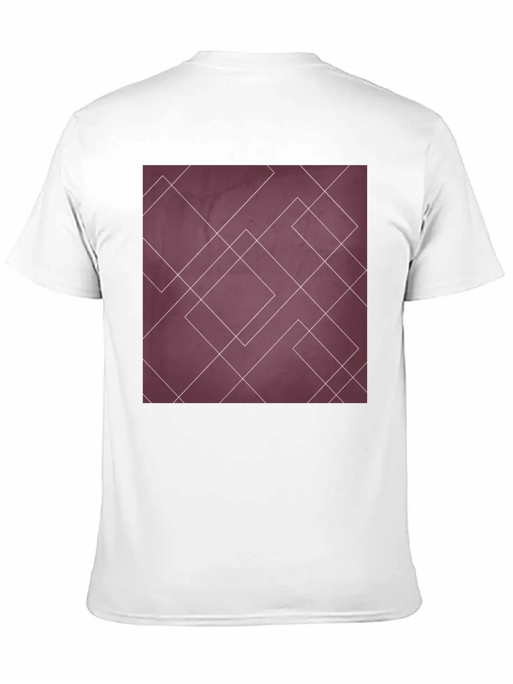 Overlapping Diamond Lines On Mulberry Unisex Casual T-Shirt – Clean Design For Daily Comfort