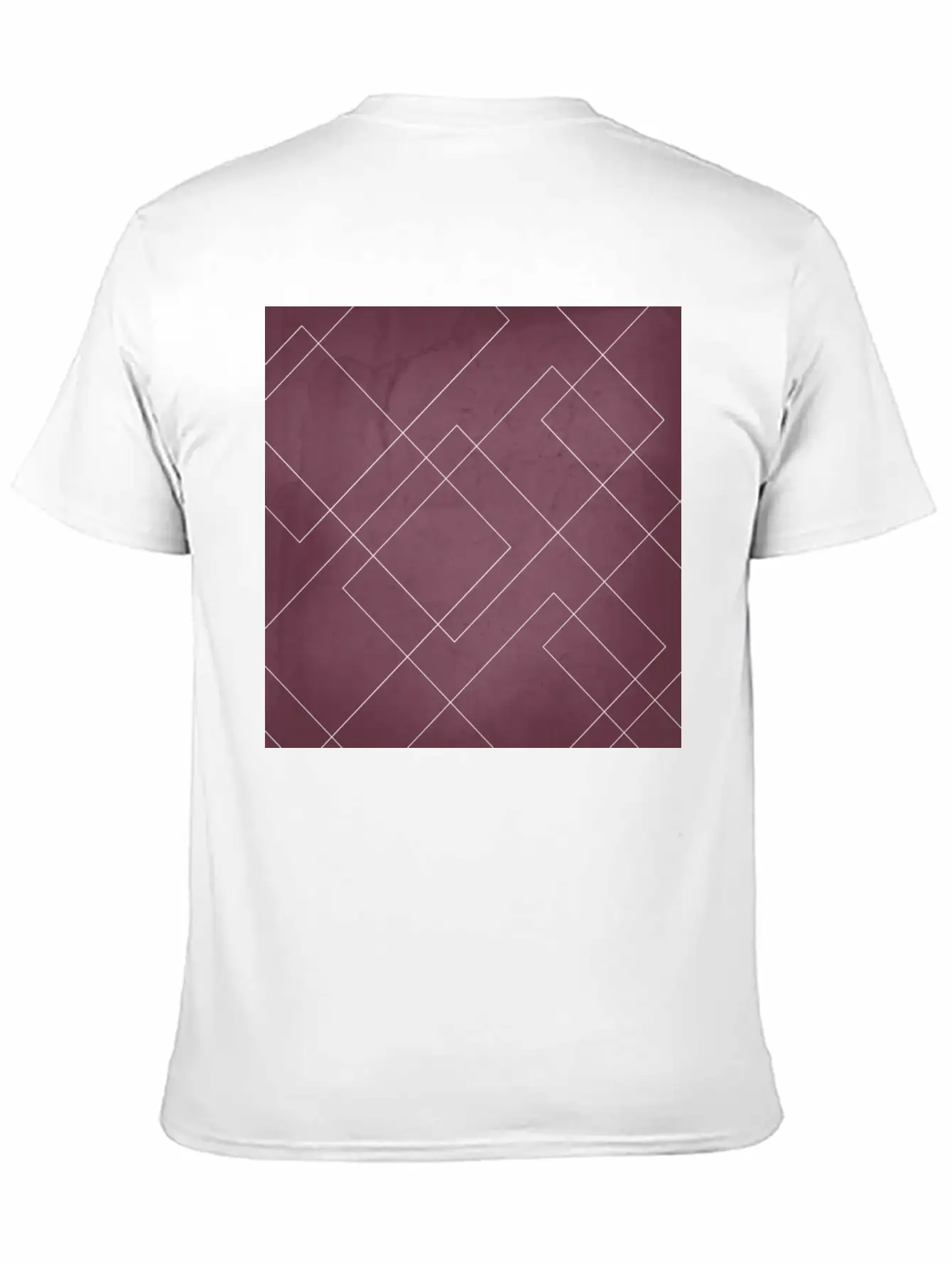 Overlapping Diamond Lines On Mulberry Unisex Casual T-Shirt – Clean Design For Daily Comfort