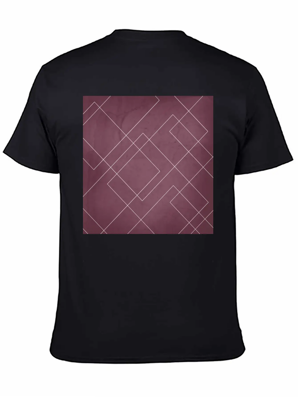Overlapping Diamond Lines On Mulberry Unisex Casual T-Shirt – Clean Design For Daily Comfort