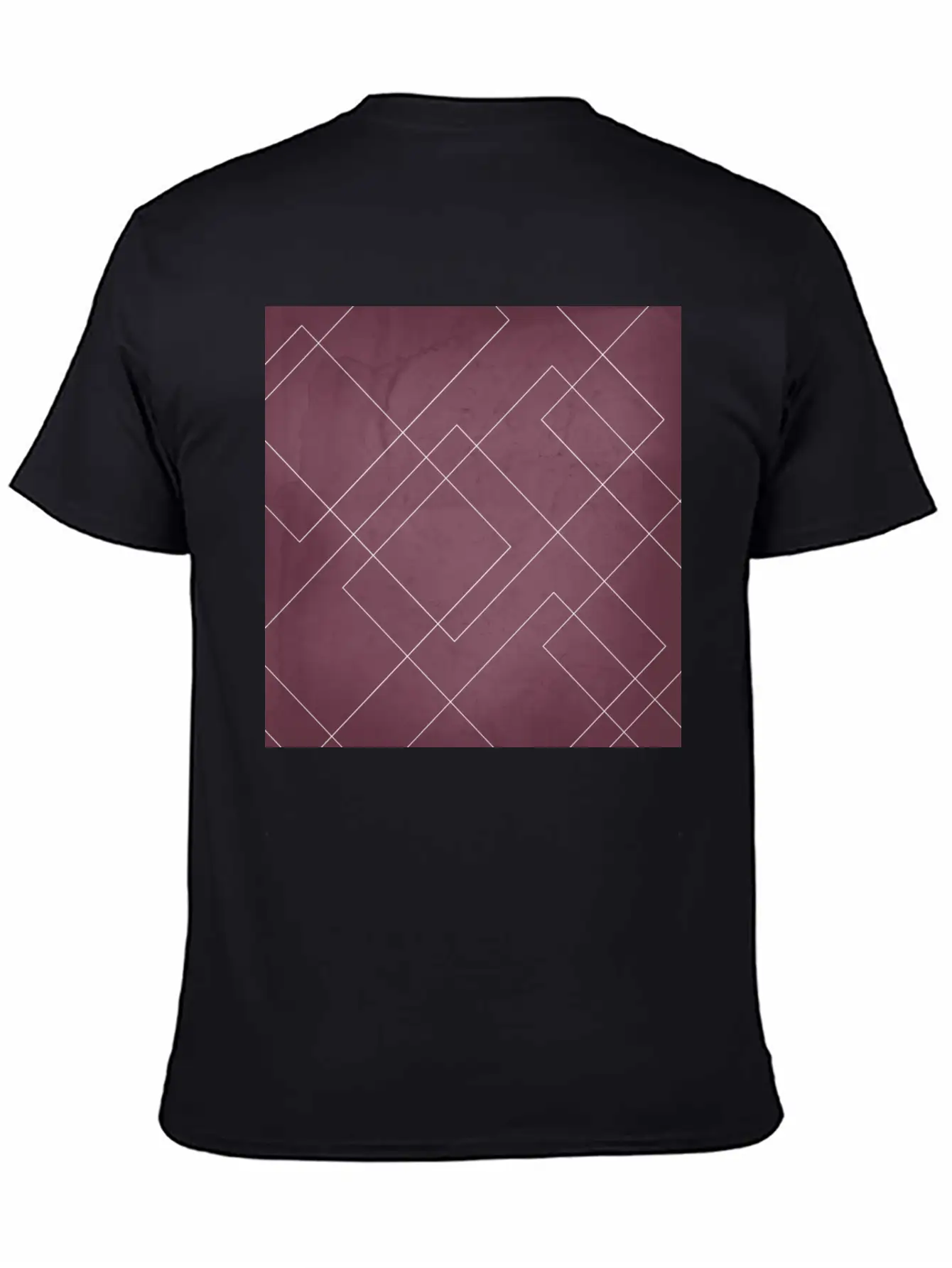 Overlapping Diamond Lines On Mulberry Unisex Casual T-Shirt – Clean Design For Daily Comfort