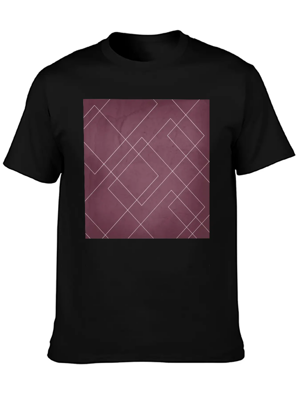 Overlapping Diamond Lines On Mulberry Unisex Casual T-Shirt – Clean Design For Daily Comfort