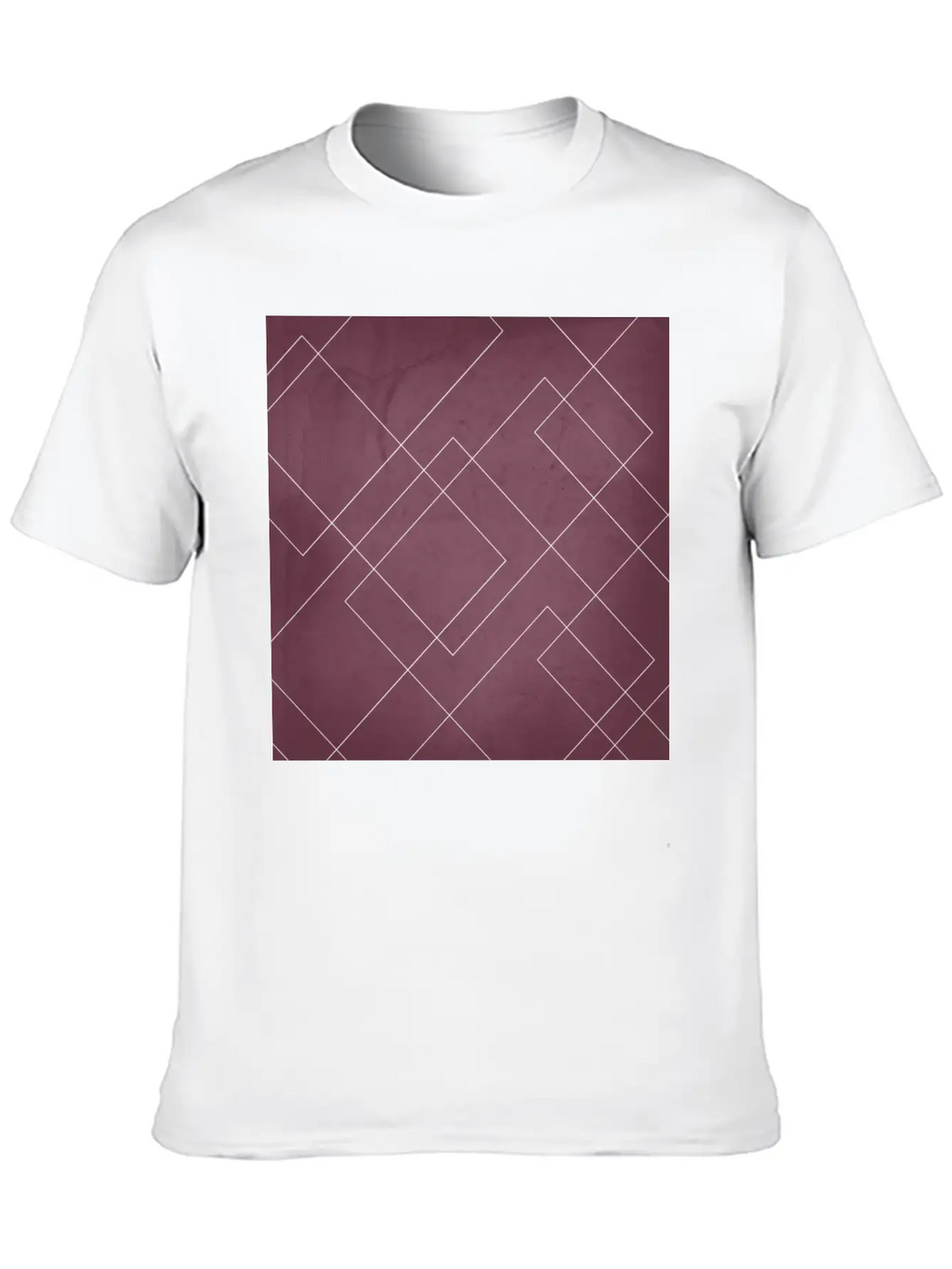 Overlapping Diamond Lines On Mulberry Unisex Casual T-Shirt – Clean Design For Daily Comfort