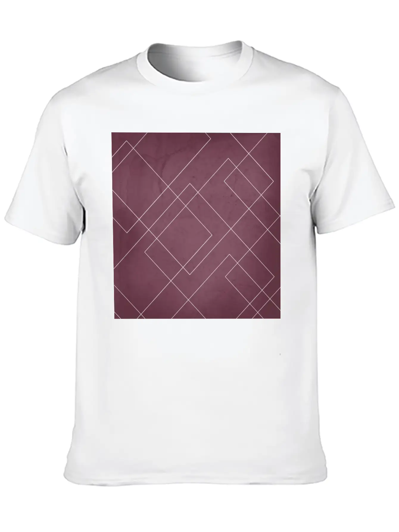 Overlapping Diamond Lines On Mulberry Unisex Casual T-Shirt – Clean Design For Daily Comfort
