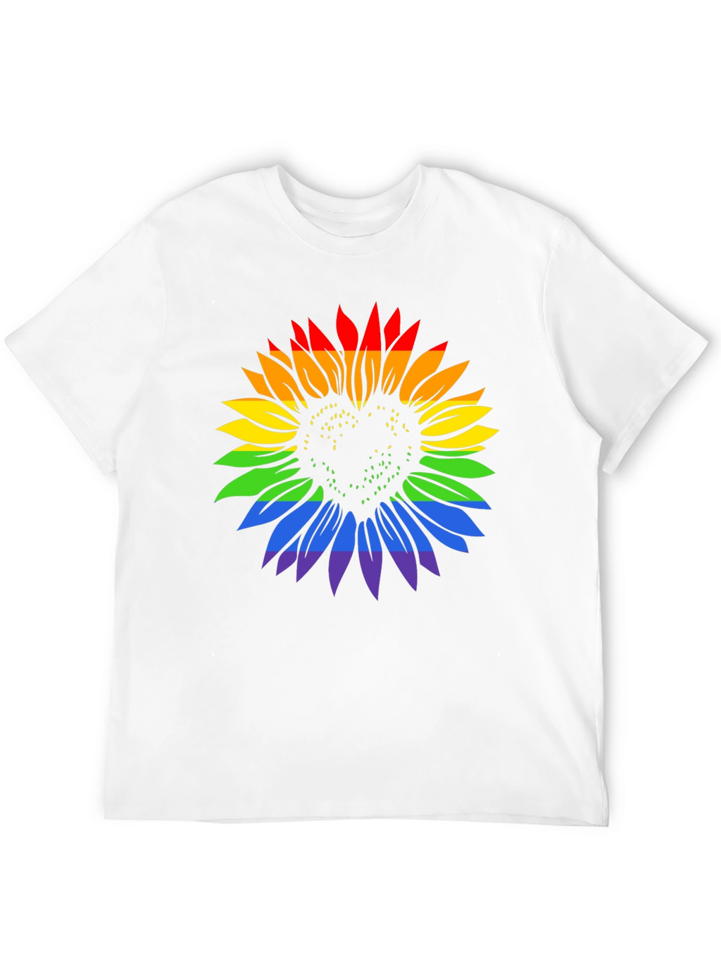 Rainbow Sunflower Heart Graphic Tee