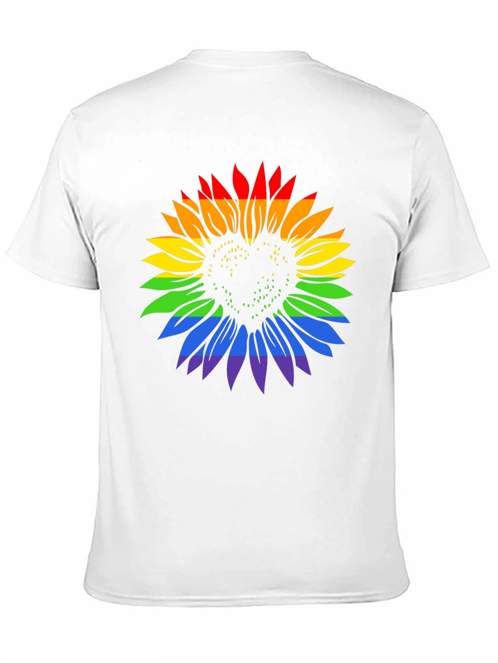 Rainbow Sunflower Heart Graphic Tee