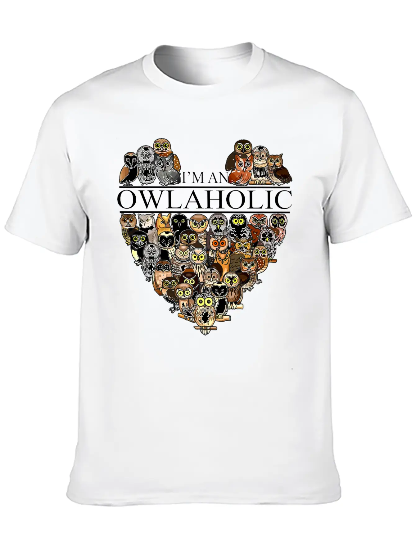 Owl Aholic Owlaholic Crazy Owl Lady Unisex Casual T-Shirt – Clean Design For Daily Comfort
