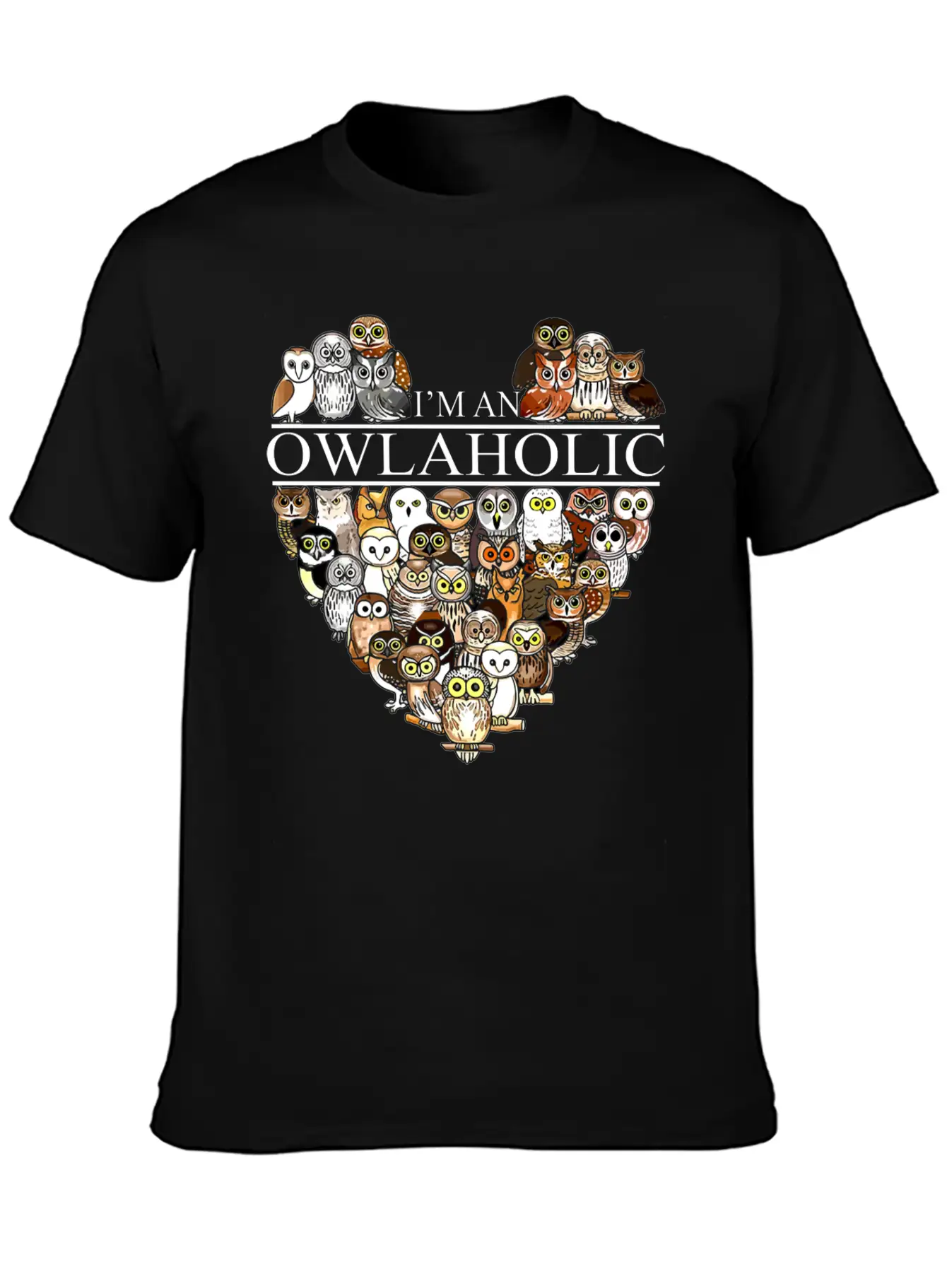 Owl Aholic Owlaholic Crazy Owl Lady Unisex Casual T-Shirt – Clean Design For Daily Comfort