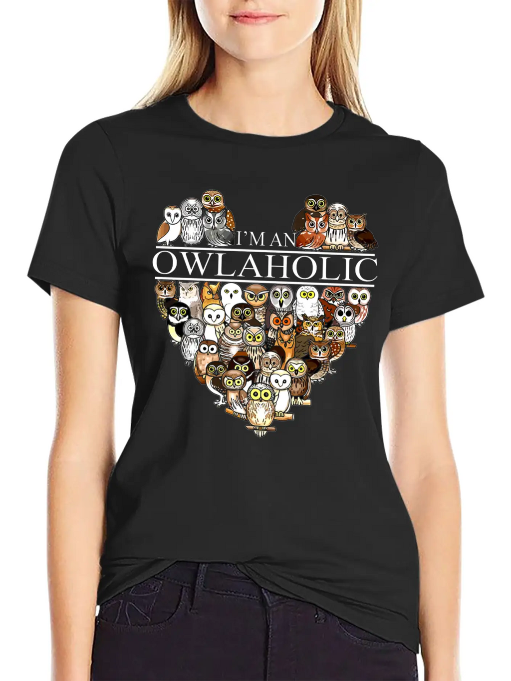 Owl Aholic Owlaholic Crazy Owl Lady Unisex Casual T-Shirt – Clean Design For Daily Comfort