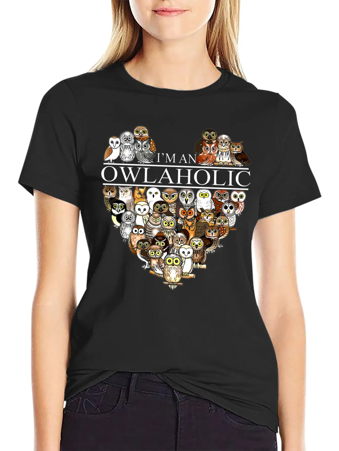 Owl Aholic Owlaholic Crazy Owl Lady Unisex Casual T-Shirt – Clean Design For Daily Comfort