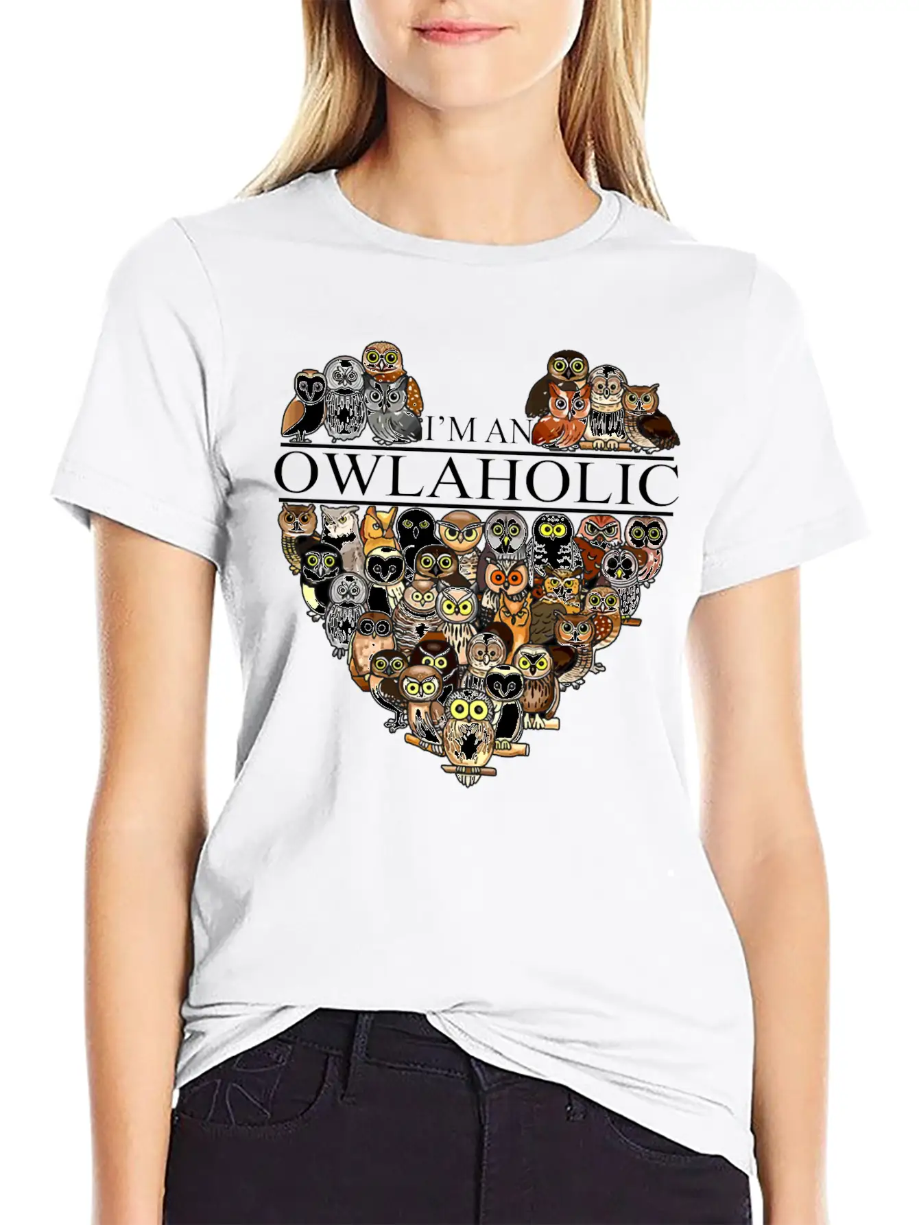 Owl Aholic Owlaholic Crazy Owl Lady Unisex Casual T-Shirt – Clean Design For Daily Comfort