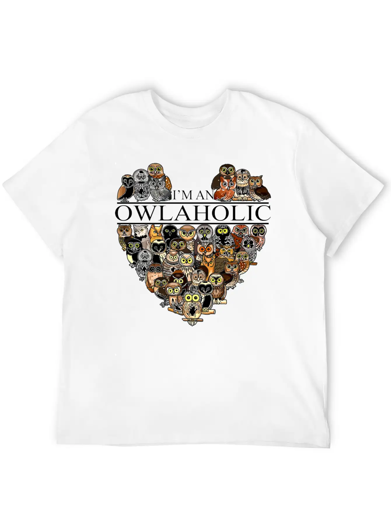 Owl Aholic Owlaholic Crazy Owl Lady Unisex Casual T-Shirt – Clean Design For Daily Comfort