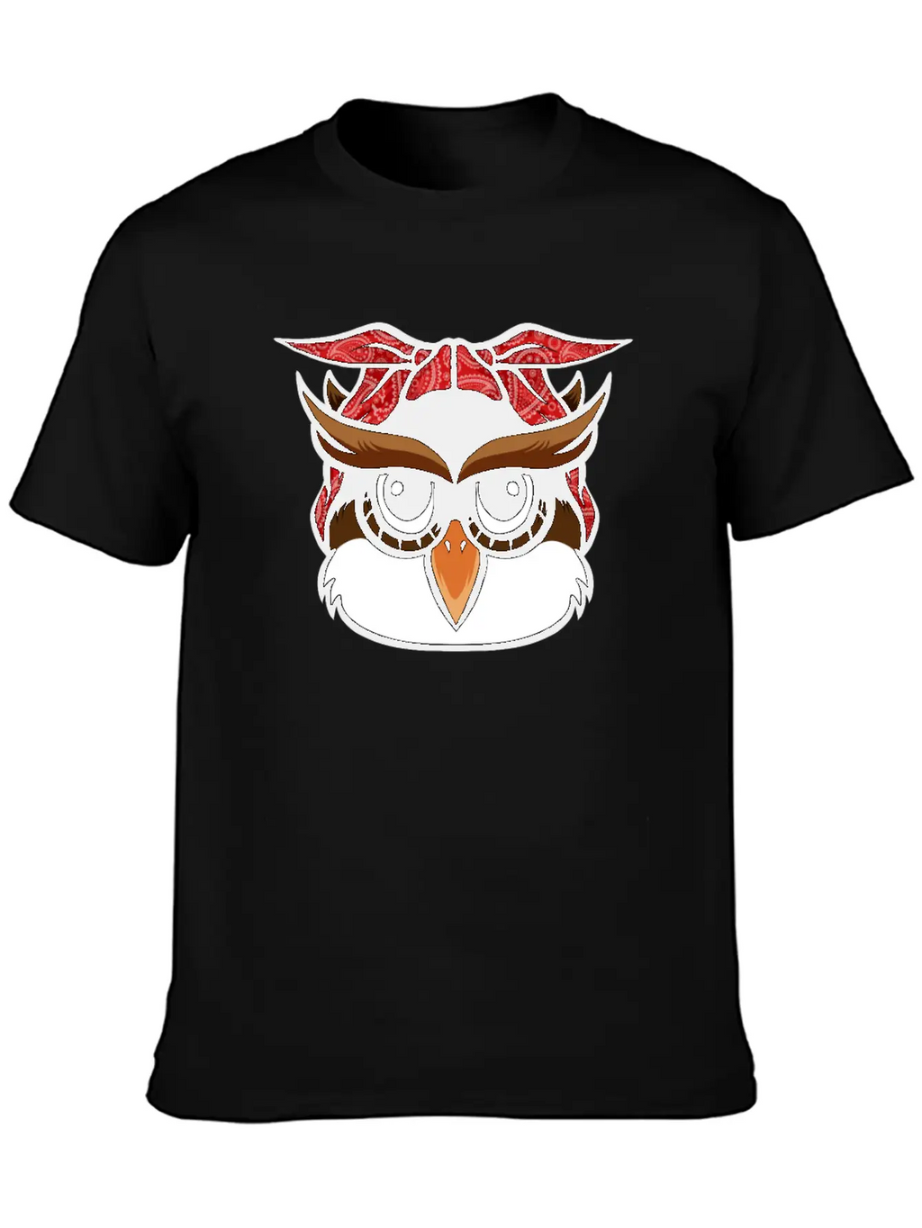 Owl Bandana T-Shirt Funny Nocturnal Birds Owl Love Unisex Casual T-Shirt – Clean Design For Daily Comfort