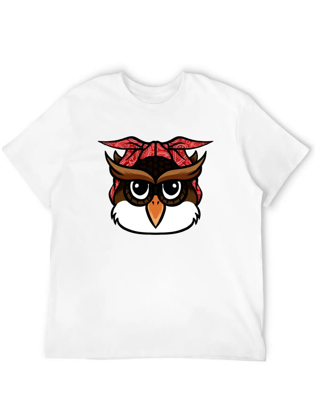 Owl Bandana T-Shirt Funny Nocturnal Birds Owl Love Unisex Casual T-Shirt – Clean Design For Daily Comfort