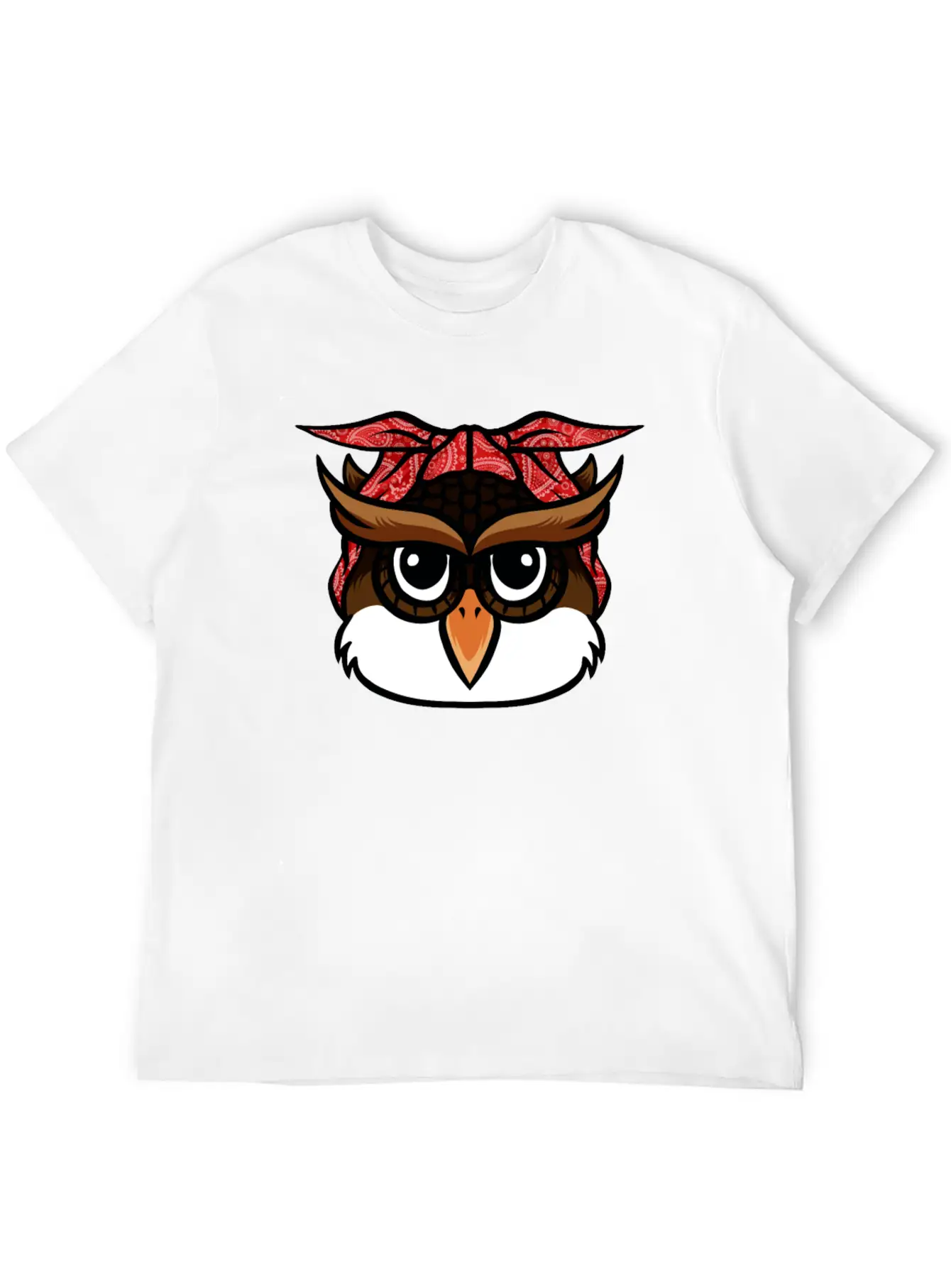 Owl Bandana T-Shirt Funny Nocturnal Birds Owl Love Unisex Casual T-Shirt – Clean Design For Daily Comfort
