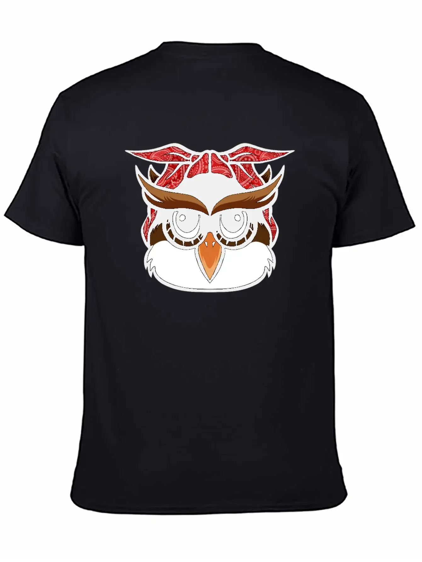 Owl Bandana T-Shirt Funny Nocturnal Birds Owl Love Unisex Casual T-Shirt – Clean Design For Daily Comfort