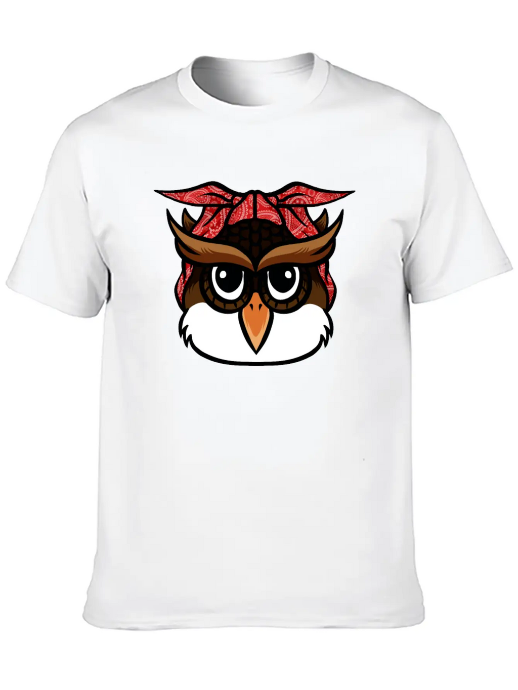 Owl Bandana T-Shirt Funny Nocturnal Birds Owl Love Unisex Casual T-Shirt – Clean Design For Daily Comfort