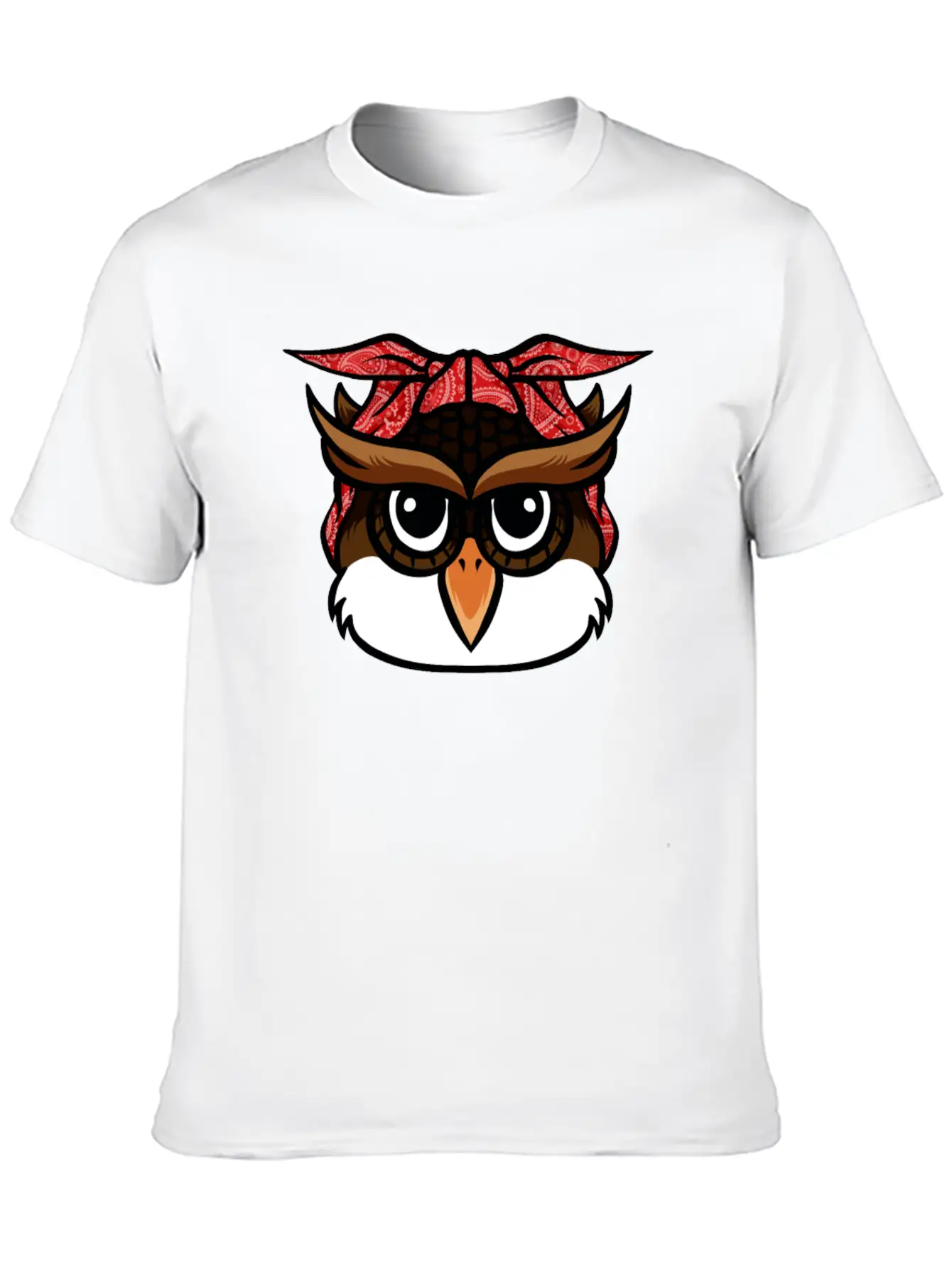 Owl Bandana T-Shirt Funny Nocturnal Birds Owl Love Unisex Casual T-Shirt – Clean Design For Daily Comfort