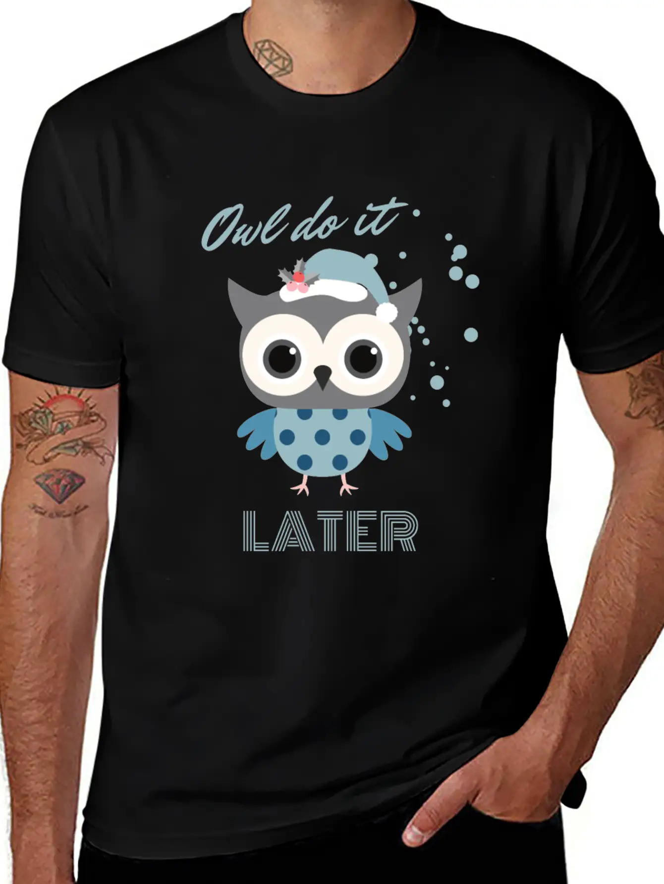 Owl Do It Later. Cute Little Owl. Breathable Soft Cotton T-Shirt – Timeless Casual Look