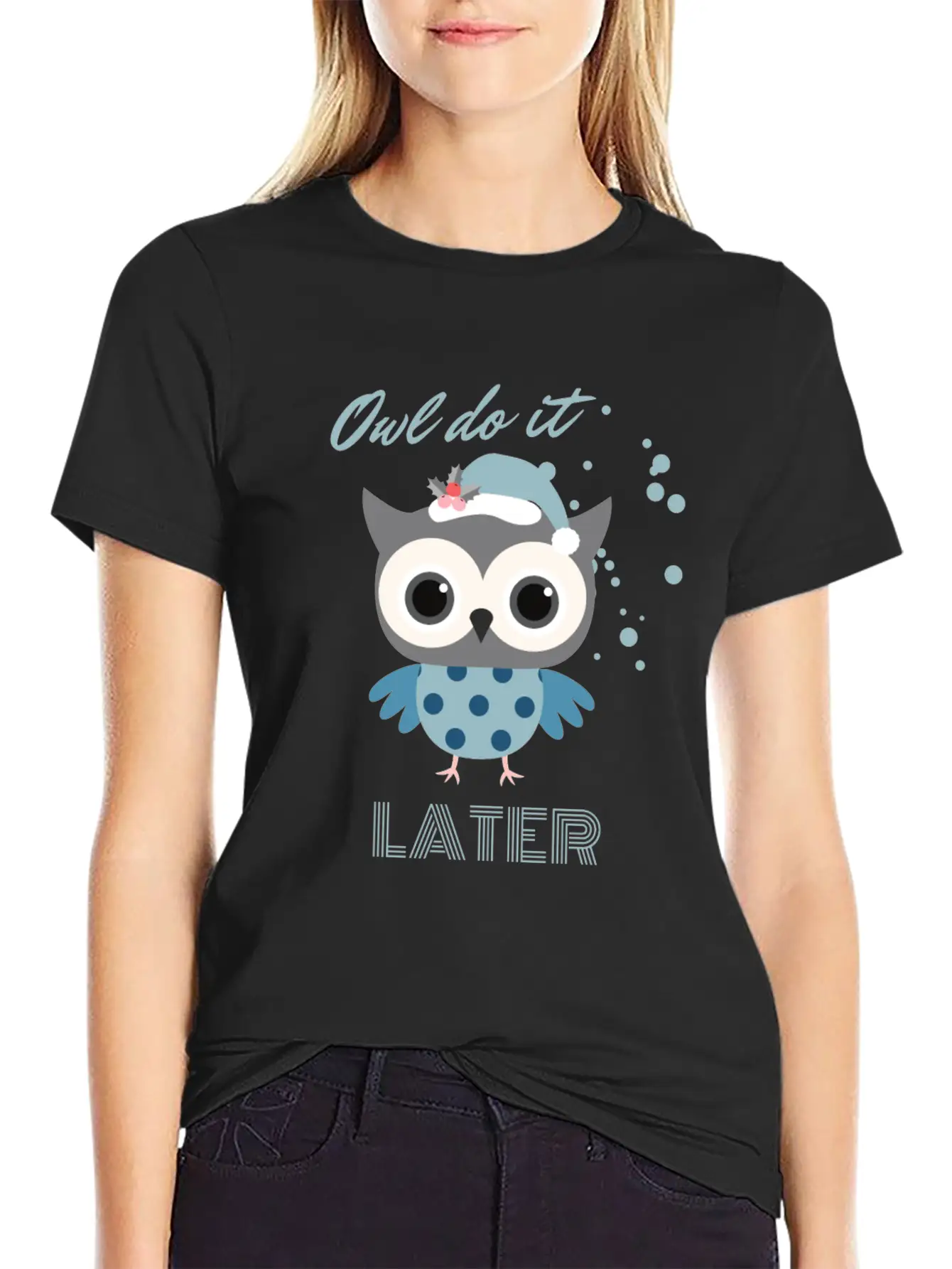 Owl Do It Later. Cute Little Owl. Breathable Soft Cotton T-Shirt – Timeless Casual Look
