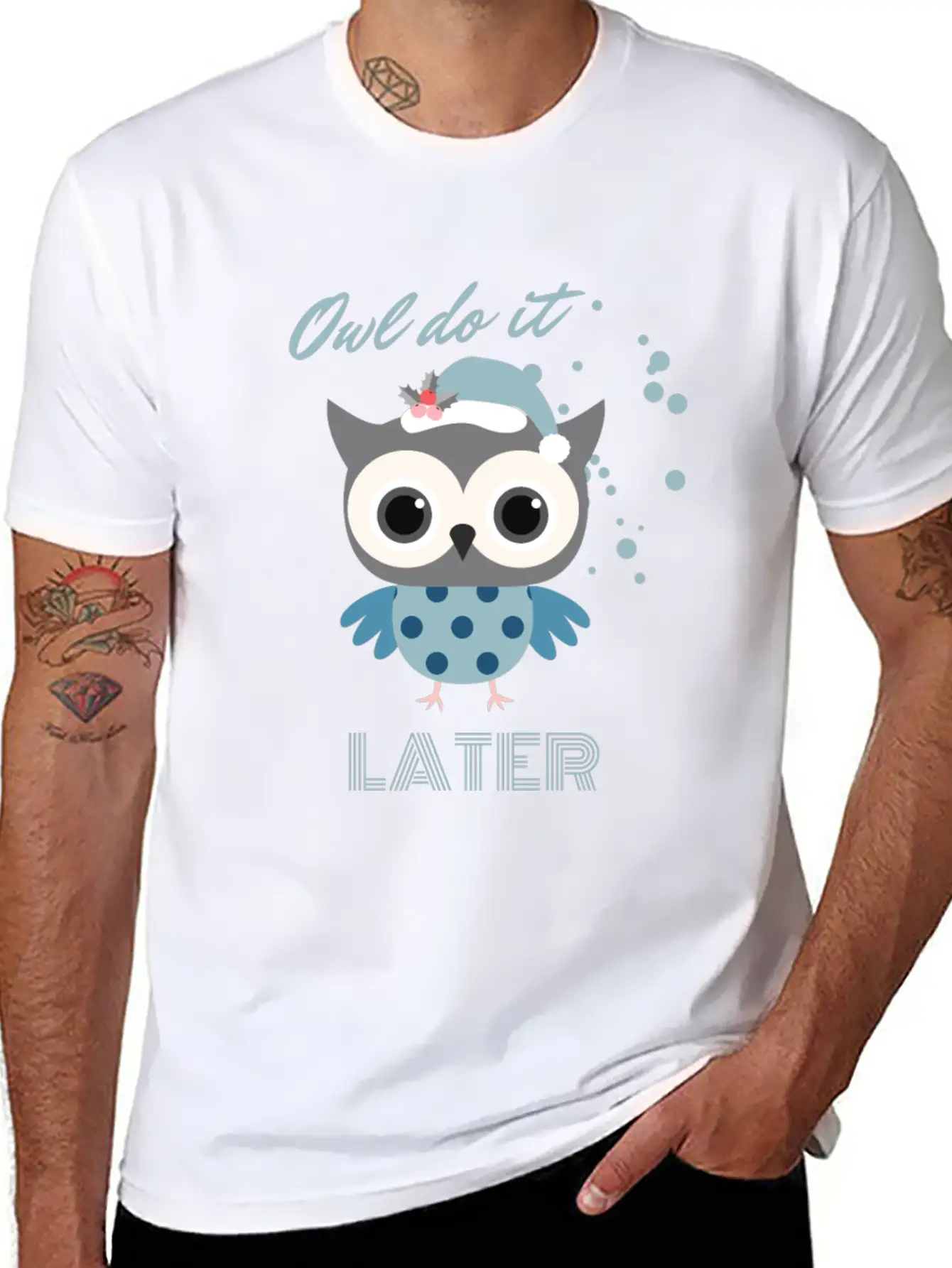 Owl Do It Later. Cute Little Owl. Breathable Soft Cotton T-Shirt – Timeless Casual Look