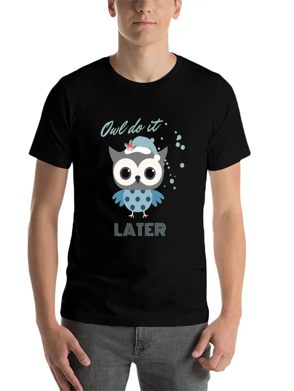 Owl Do It Later. Cute Little Owl. Breathable Soft Cotton T-Shirt – Timeless Casual Look