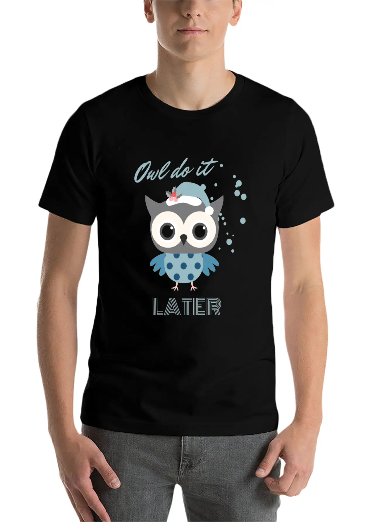 Owl Do It Later. Cute Little Owl. Breathable Soft Cotton T-Shirt – Timeless Casual Look