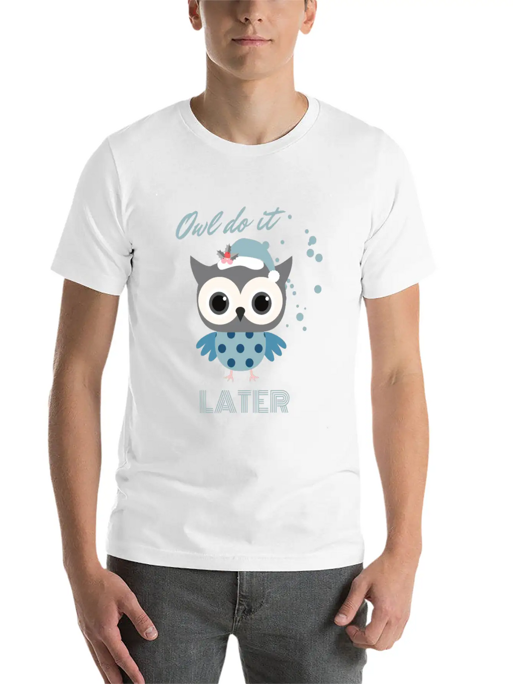Owl Do It Later. Cute Little Owl. Breathable Soft Cotton T-Shirt – Timeless Casual Look