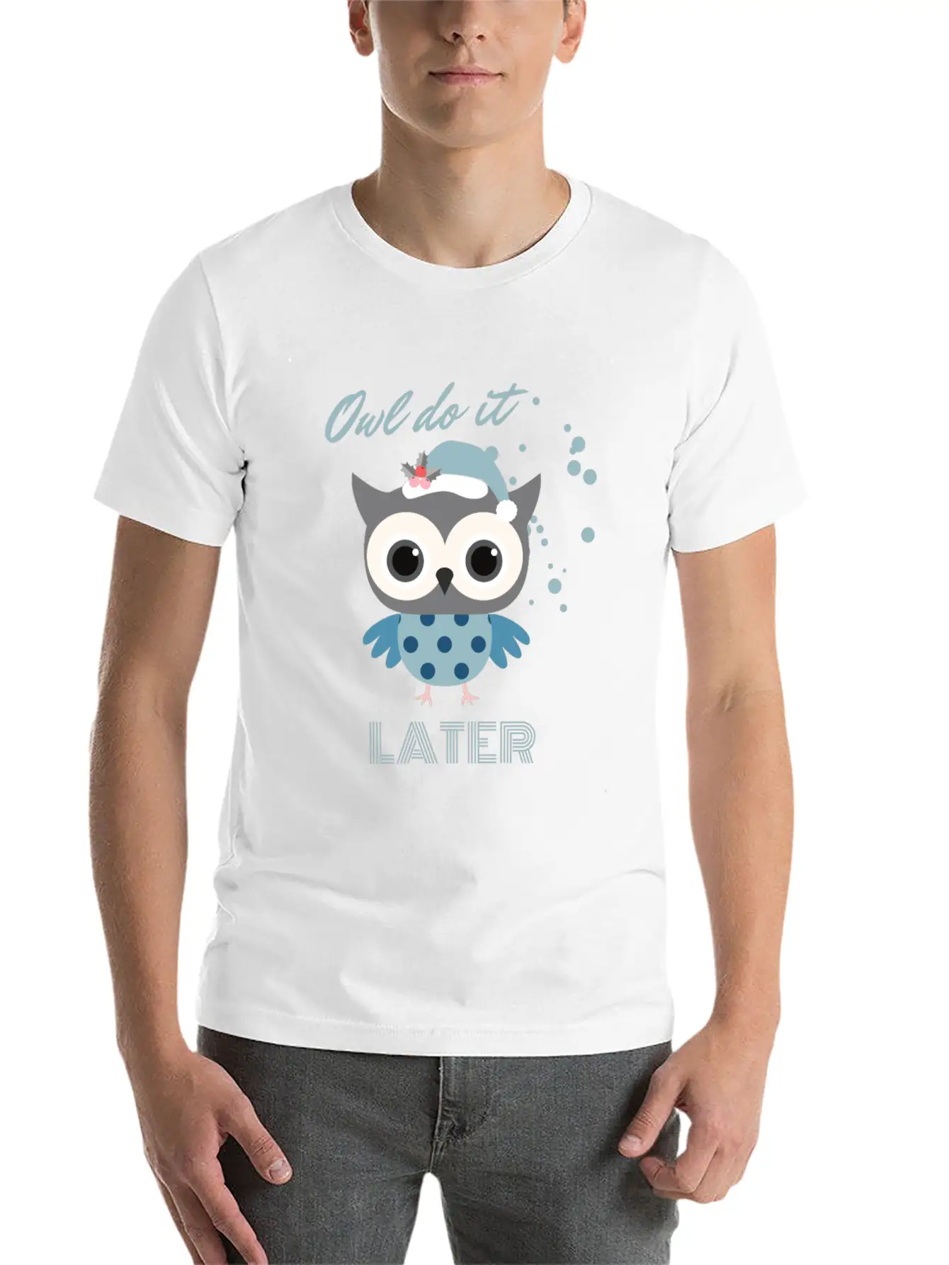 Owl Do It Later. Cute Little Owl. Breathable Soft Cotton T-Shirt – Timeless Casual Look