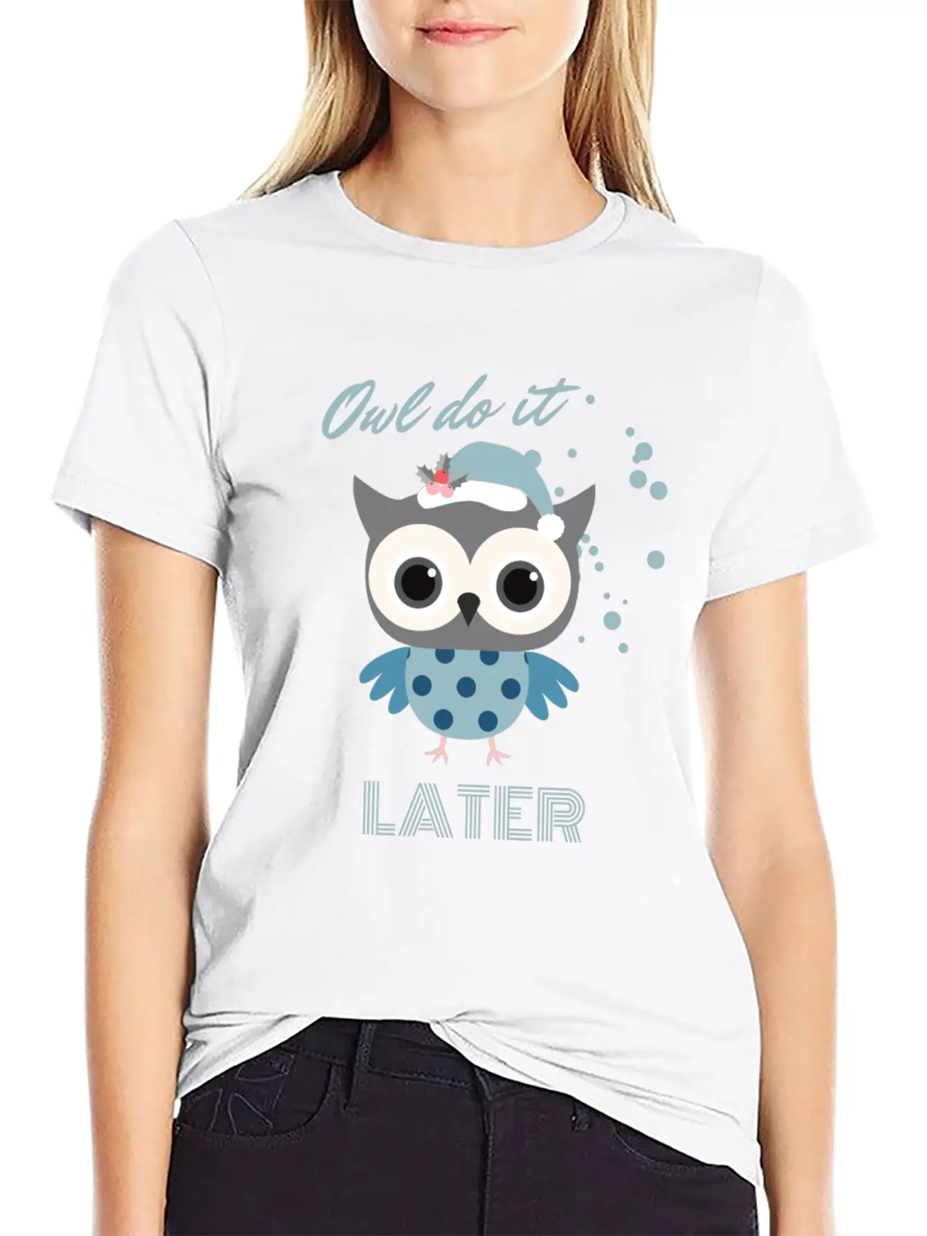 Owl Do It Later. Cute Little Owl. Breathable Soft Cotton T-Shirt – Timeless Casual Look