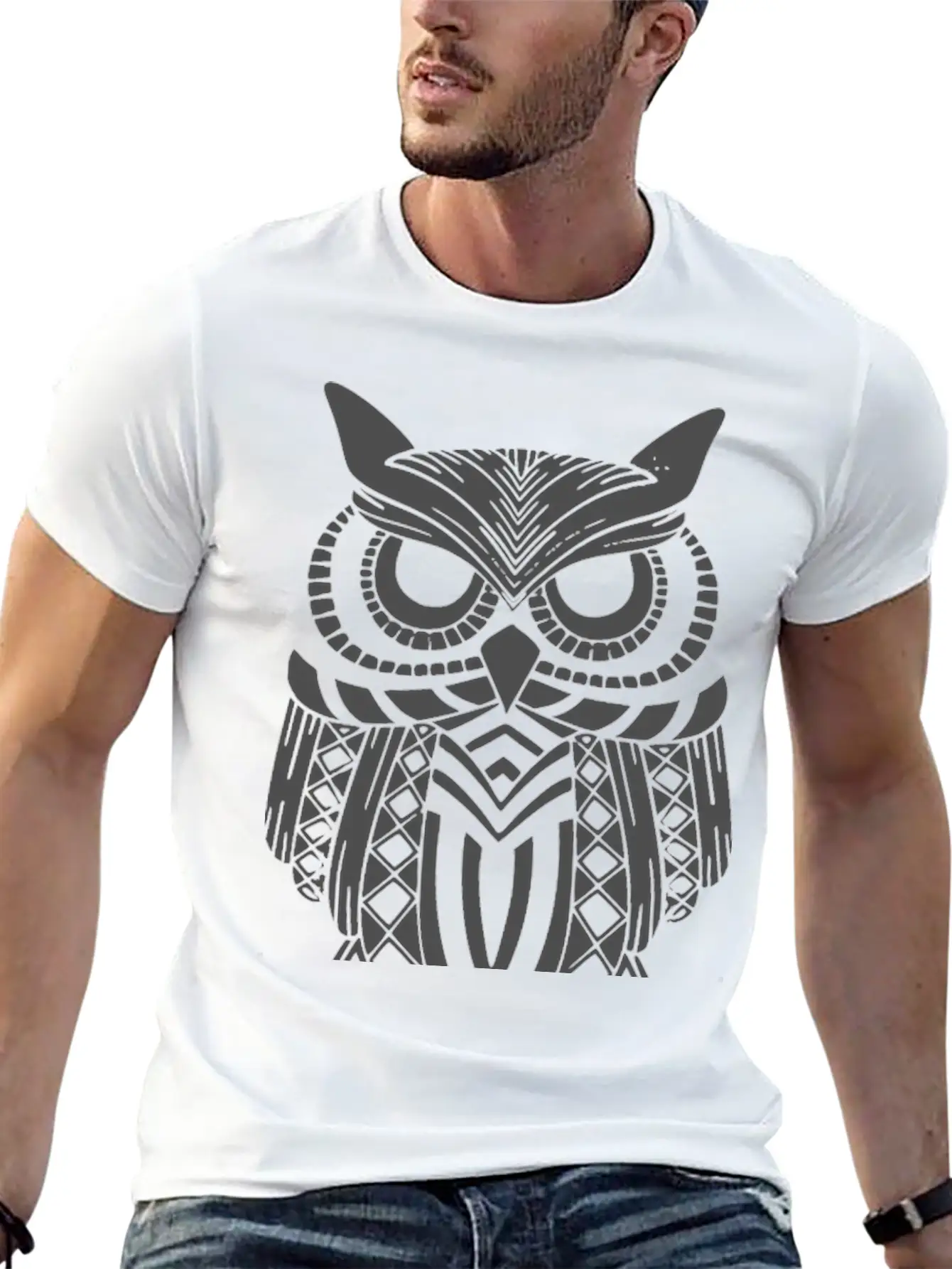 Owl Mandala Unisex Short Sleeve Soft Cotton T-Shirt – Casual Everyday Wear