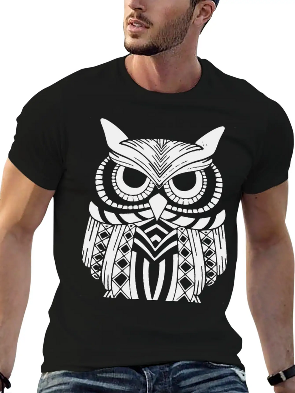 Owl Mandala Unisex Short Sleeve Soft Cotton T-Shirt – Casual Everyday Wear