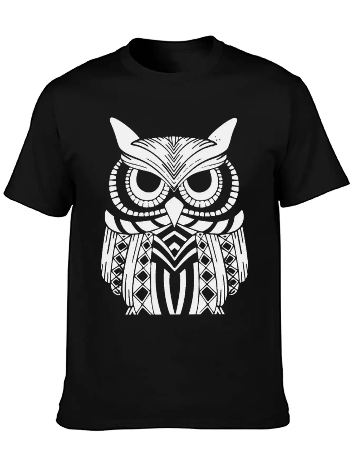 Owl Mandala Unisex Short Sleeve Soft Cotton T-Shirt – Casual Everyday Wear