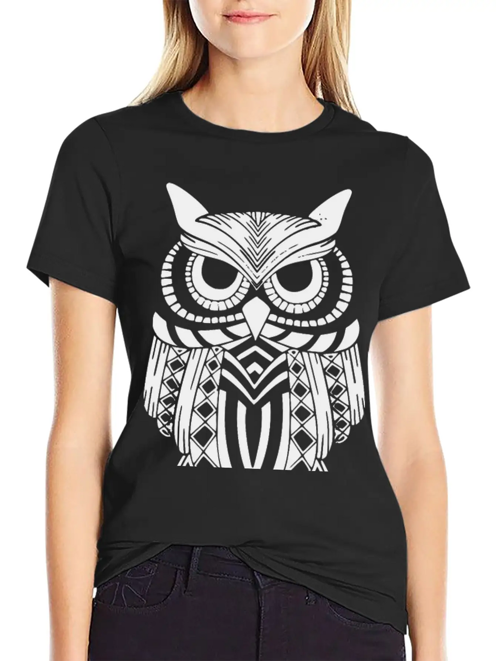 Owl Mandala Unisex Short Sleeve Soft Cotton T-Shirt – Casual Everyday Wear