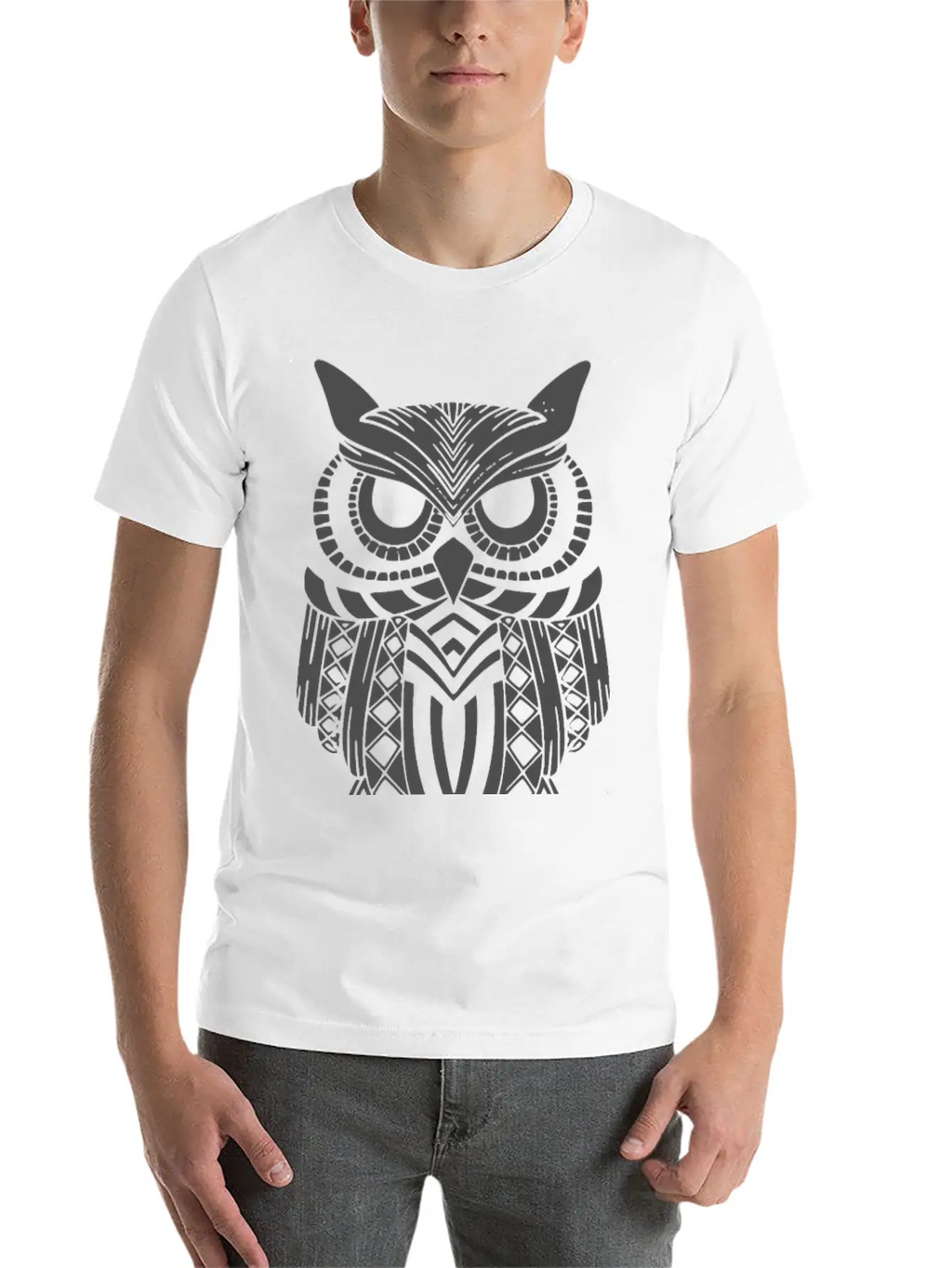 Owl Mandala Unisex Short Sleeve Soft Cotton T-Shirt – Casual Everyday Wear