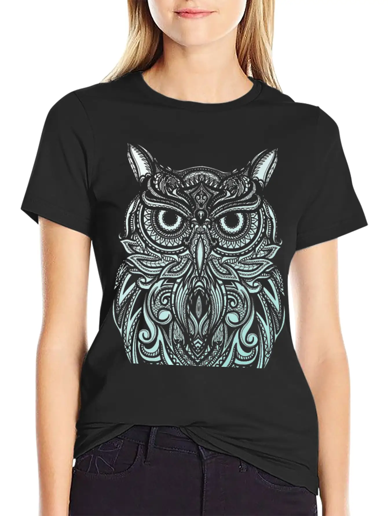 Owl Shirt Bohemian Henna Style Owls Boho Owl Premi Unisex Casual T-Shirt – Clean Design For Daily Comfort
