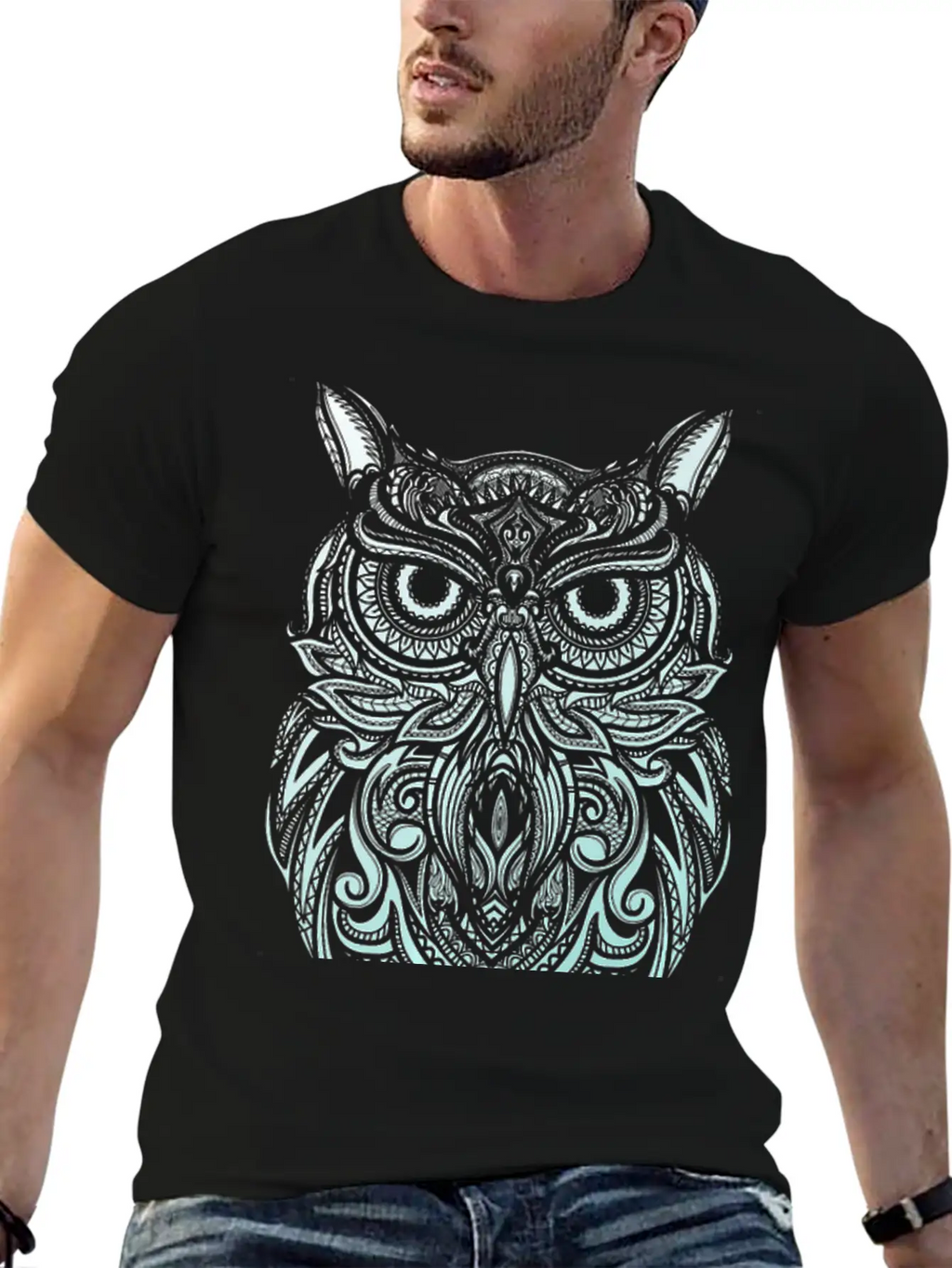 Owl Shirt Bohemian Henna Style Owls Boho Owl Premi Unisex Casual T-Shirt – Clean Design For Daily Comfort