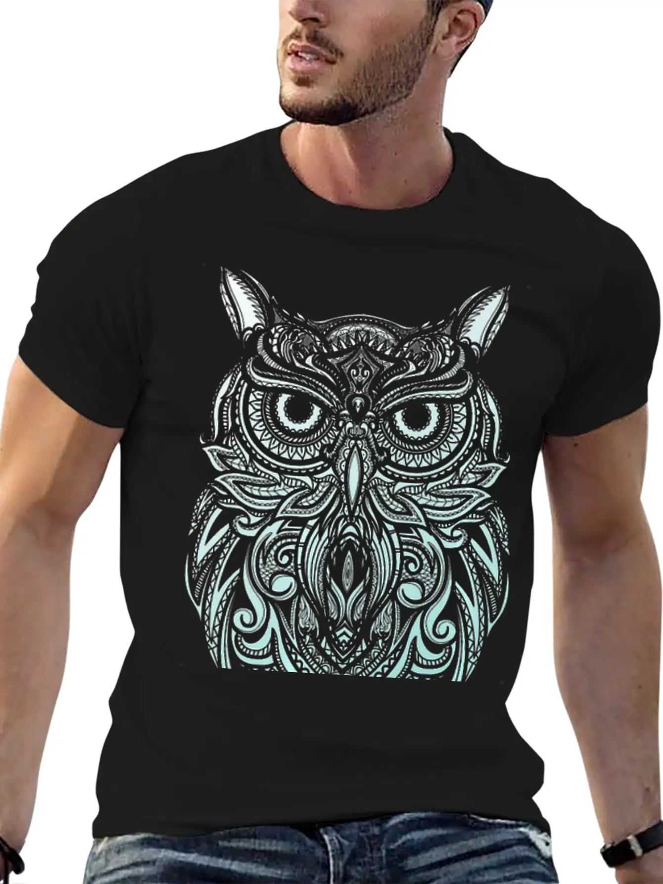 Owl Shirt Bohemian Henna Style Owls Boho Owl Premi Unisex Casual T-Shirt – Clean Design For Daily Comfort