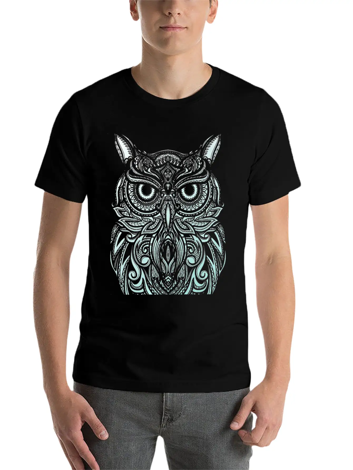 Owl Shirt Bohemian Henna Style Owls Boho Owl Premi Unisex Casual T-Shirt – Clean Design For Daily Comfort