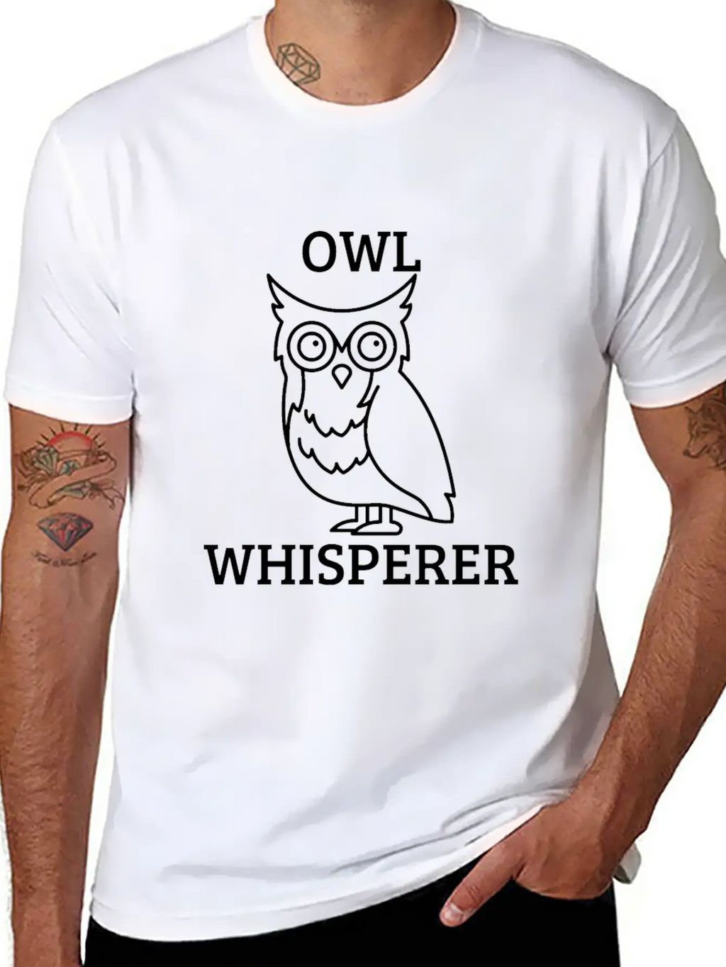 OWL WHISPERER Unisex Short Sleeve Soft Cotton T-Shirt – Casual Everyday Wear