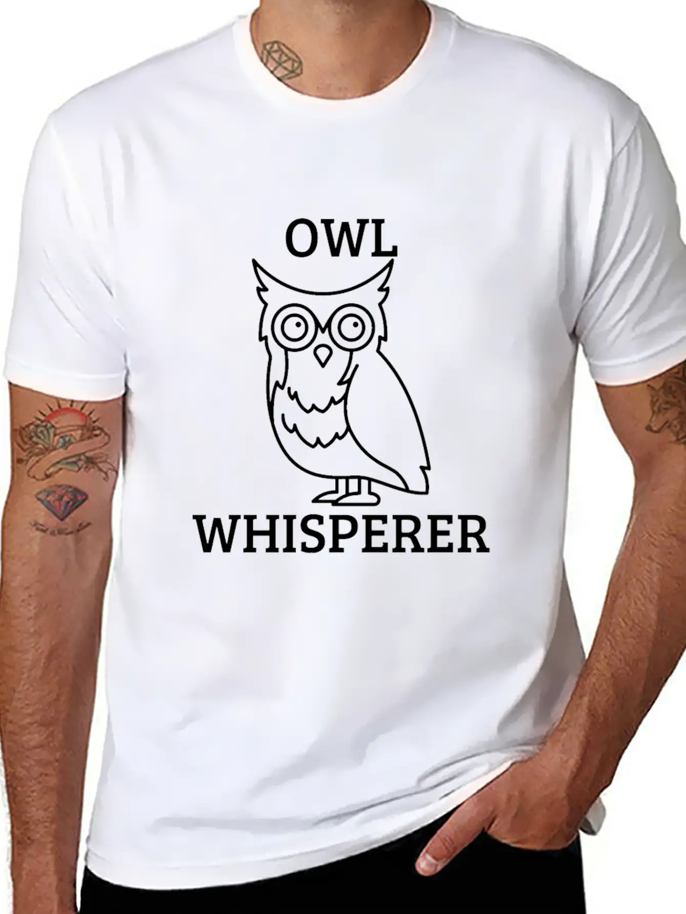 OWL WHISPERER Unisex Short Sleeve Soft Cotton T-Shirt – Casual Everyday Wear