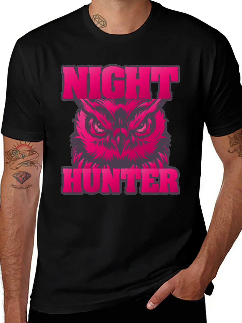 Owl Wisdom Nighthunter Unisex Short Sleeve Soft Cotton T-Shirt – Casual Everyday Wear