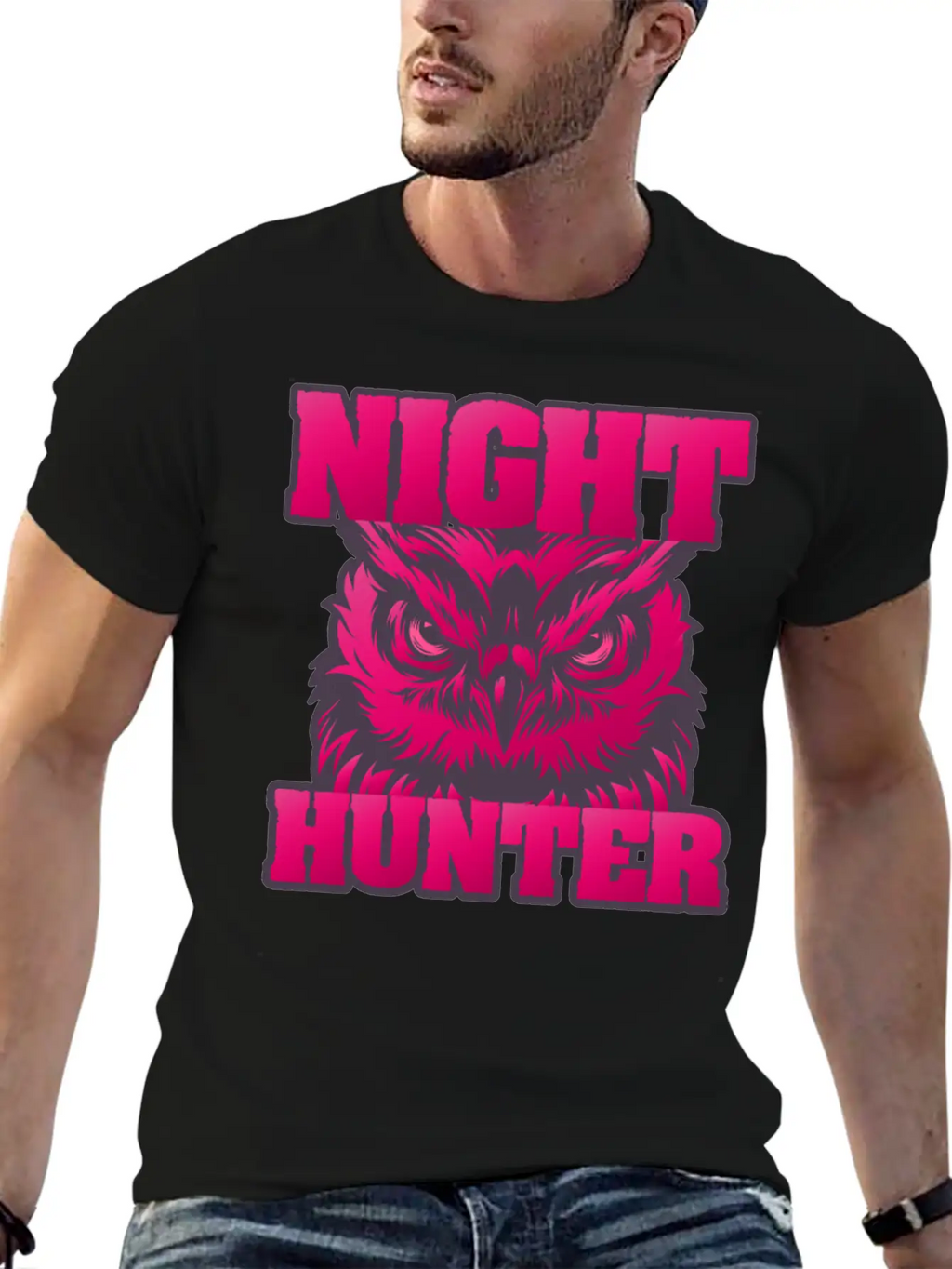 Owl Wisdom Nighthunter Unisex Short Sleeve Soft Cotton T-Shirt – Casual Everyday Wear
