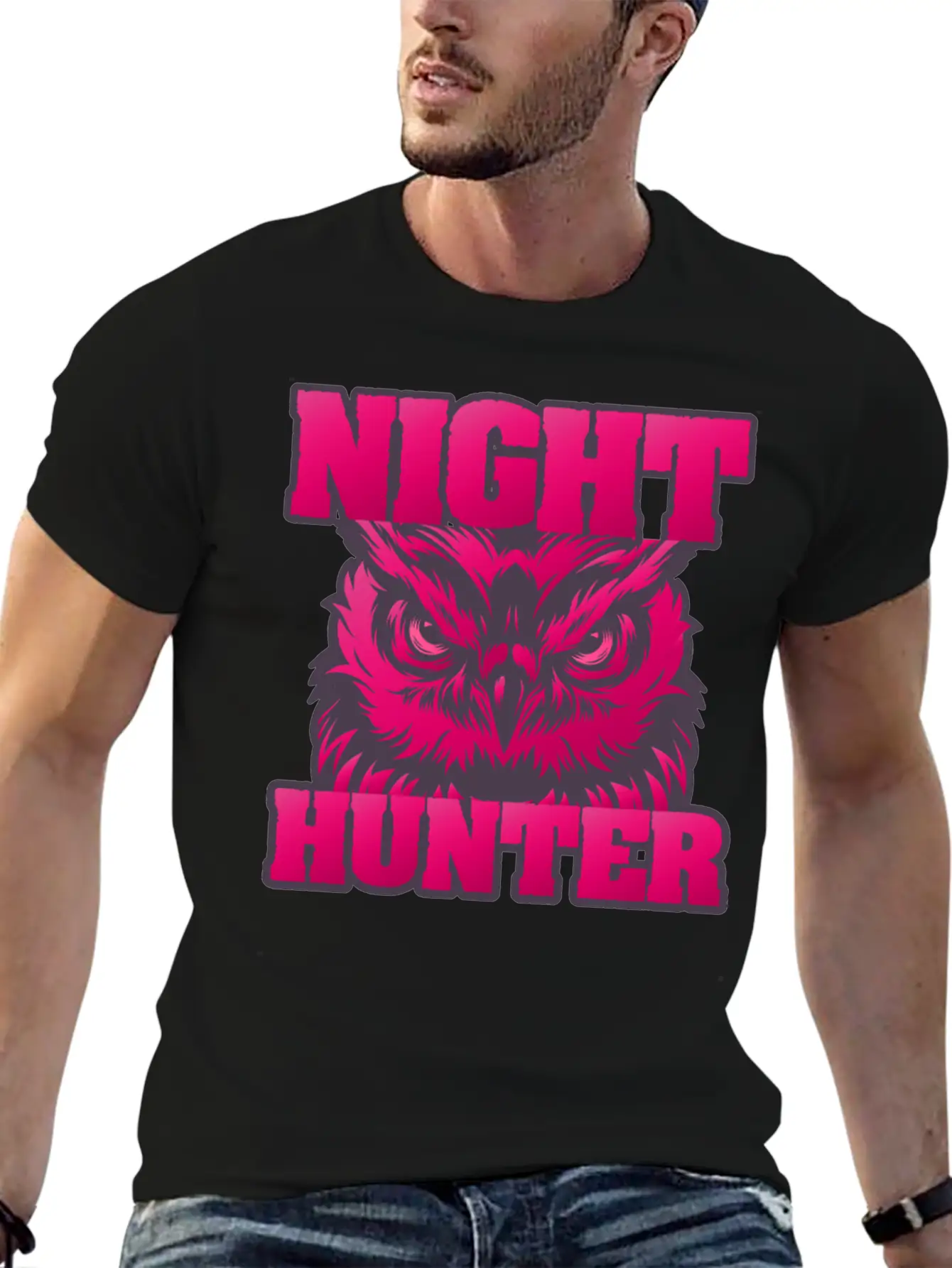 Owl Wisdom Nighthunter Unisex Short Sleeve Soft Cotton T-Shirt – Casual Everyday Wear
